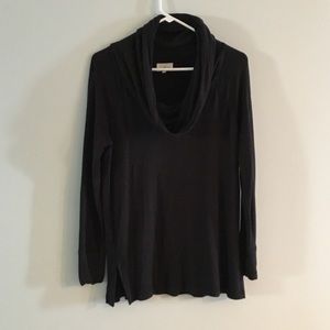 Lou & Grey cowl neck knit tunic GUC BLACK